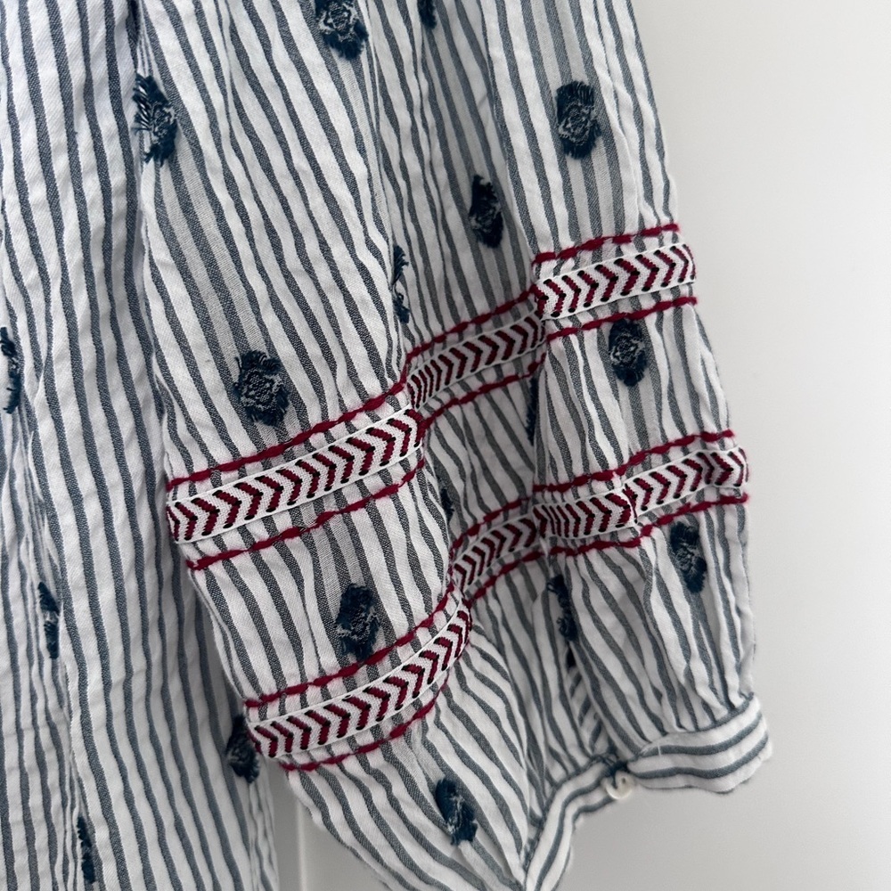 Zara Navy and White Patterned Maxi  Dress - Picture 6 of 13